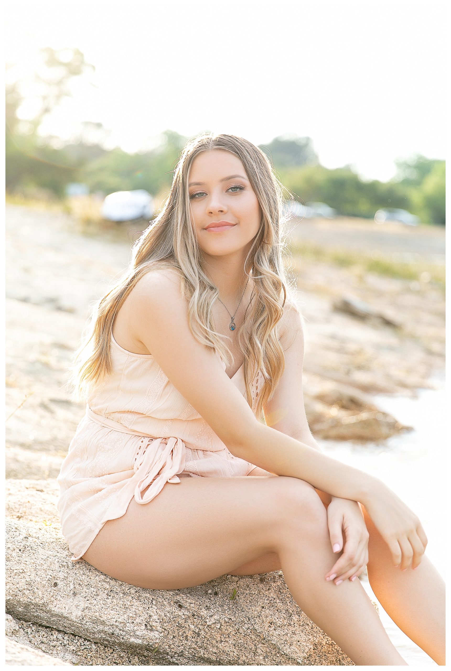 Senior high school girl portraits at Folsom Lake in Granite Bay California